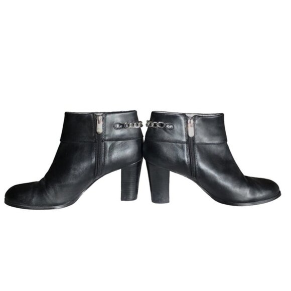 Adrienne Vittadini Clarine Ankle Boot Size 10 Heel Leather Chain - Picture 4 of 12